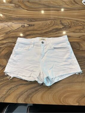 L'Agence Zoe White Denim Jean Shorts, Women’s 25